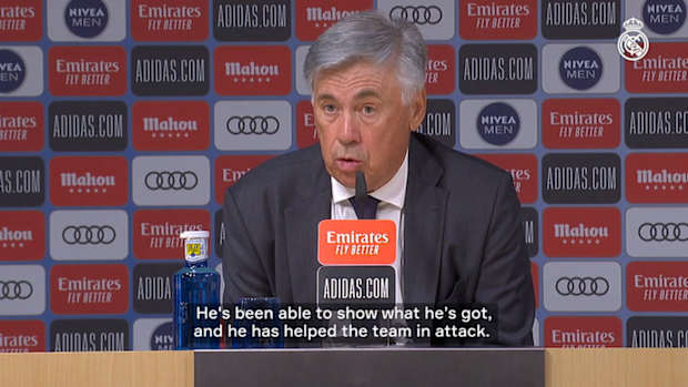 Carlo Ancelotti: 'Vini Jr's playing at a very high level'